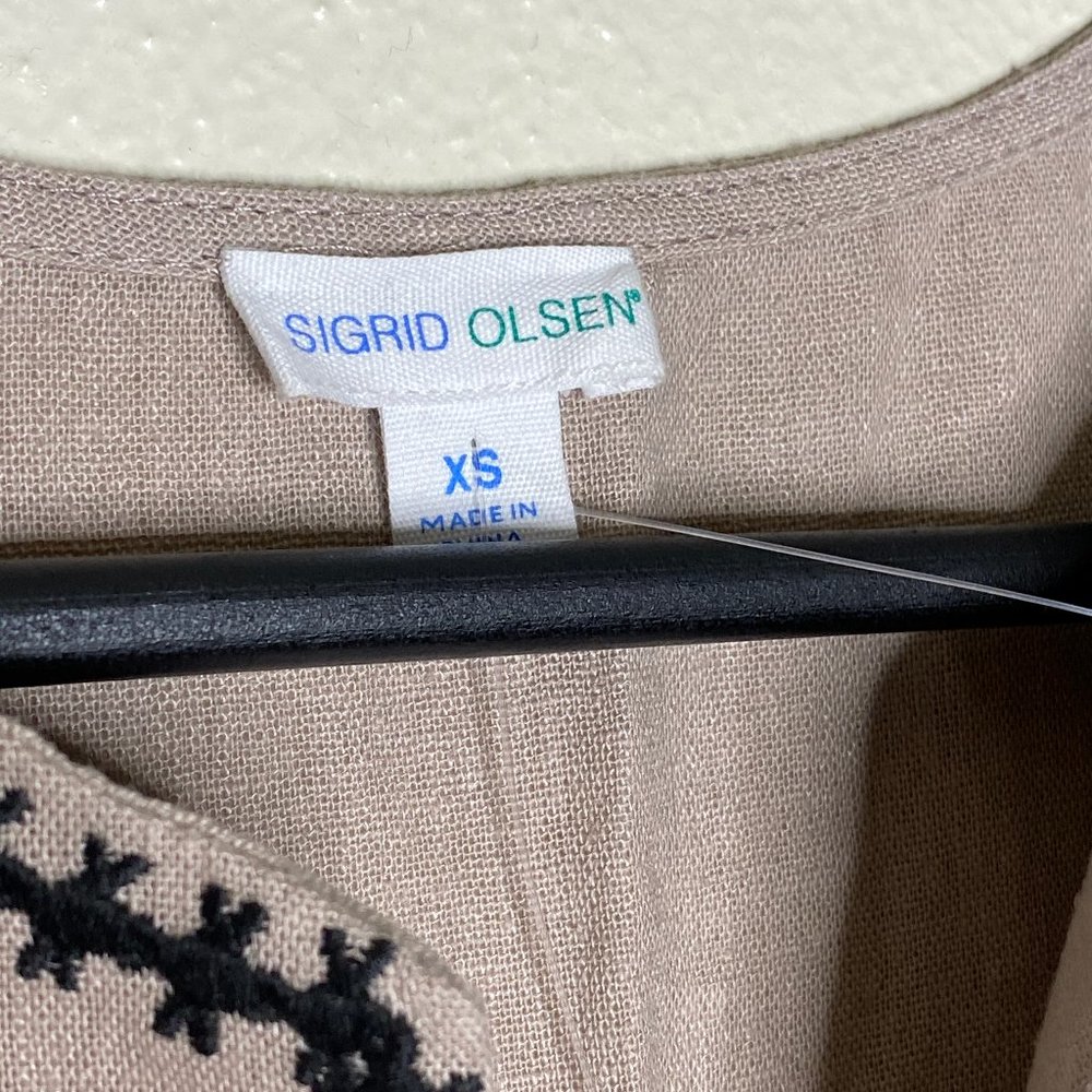 Sigrid Olsen Sleeveless Embroidered A-Line Linen … - image 7